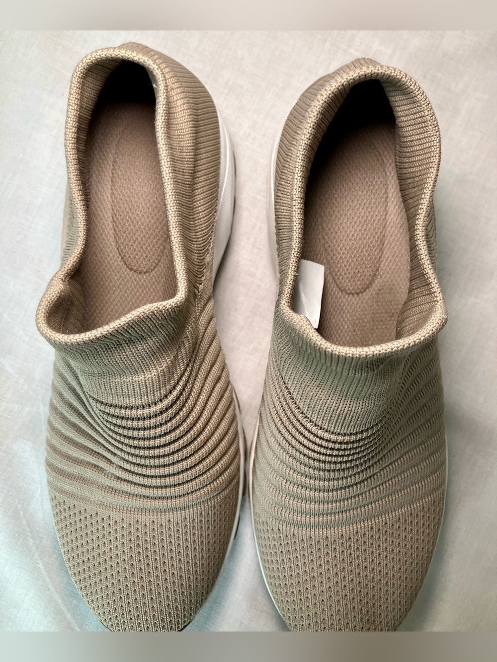 STQ Women's Walking Shoes Slip on Breathable Sneakers Taupe US SIZE 9 - Picture 2 of 16